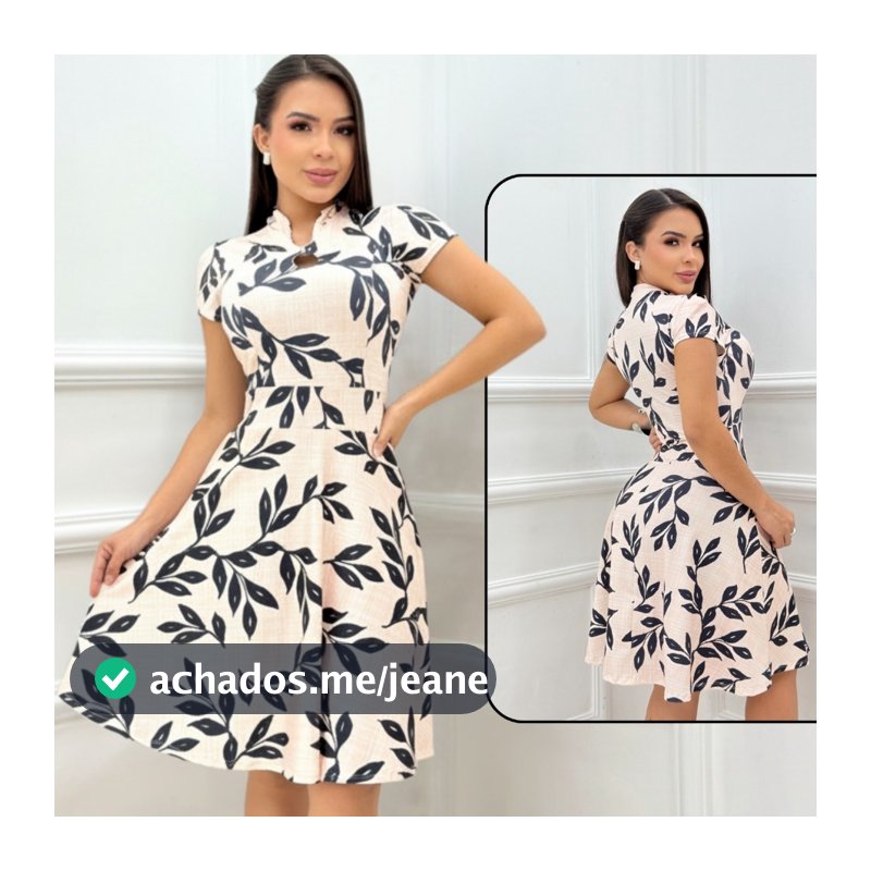 Vestido Feminino Solto Rodadinho Manga Bufante  - Sofisticação e Leveza