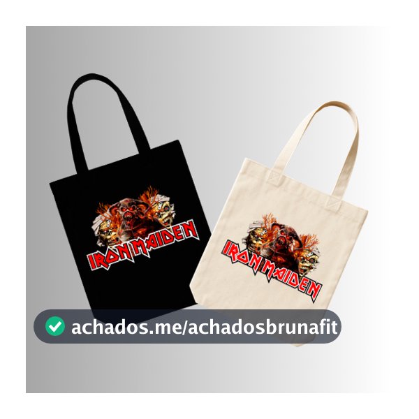 Ecobag de Algodão Iron Maiden Legends l Heavy Metal Música Run For Your Lives World Tour 2026