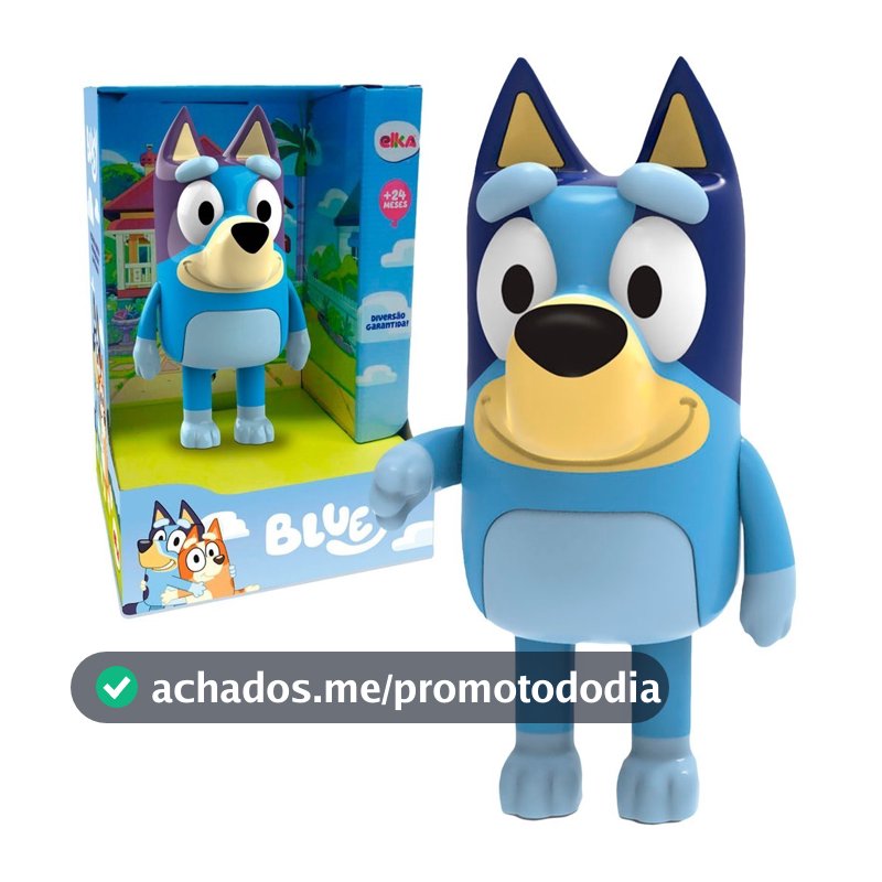 Bluey Boneca Personagem De Desenho Cachorrinha Azul 21 Cm - Elka Brinquedos