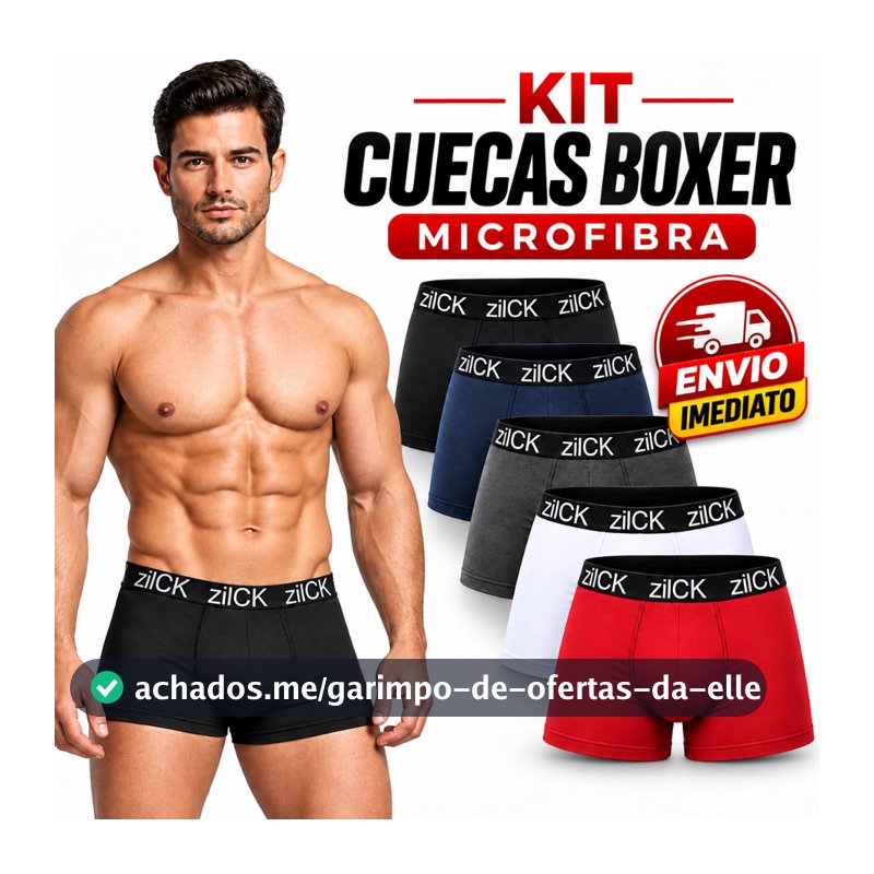Kit com 10 Cuecas Boxer Masculina Microfibra Adulto Forro 100% Algodão Cueca Box Masculino Roupa Íntima Coeca