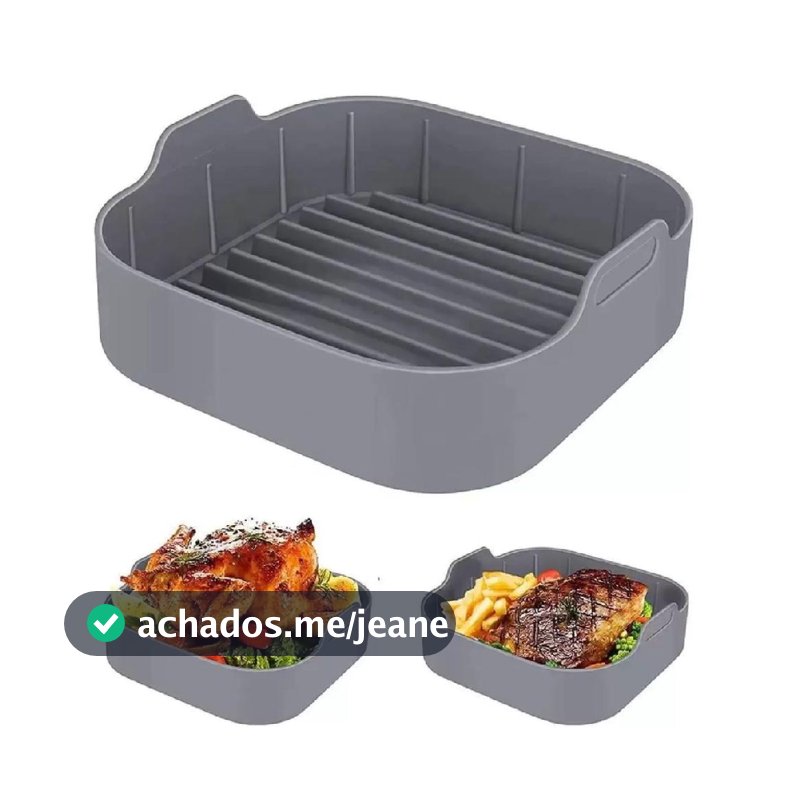 Forma de Silicone Quadrada para Airfryer 19cm Fritadeira Elétrica 46 Litros