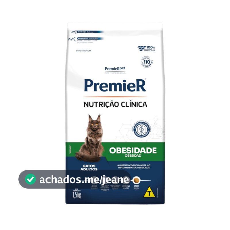 Ração Nutrição Clínica Gatos Obesidade 1,5Kg Premier