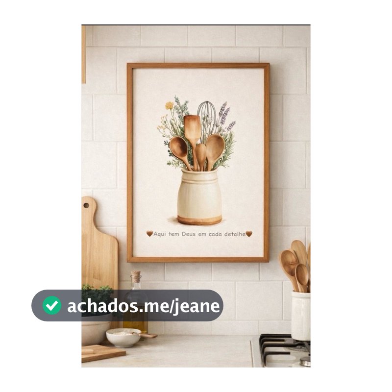Quadro resina caixa de luz 60x60 aqui tem Deus em cada detalhe moldura clara