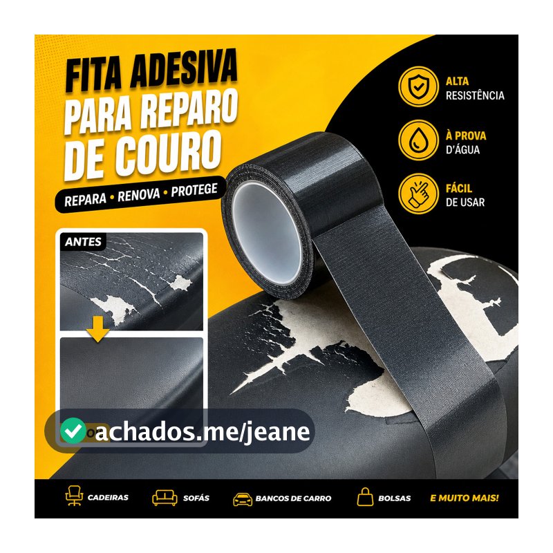 Kit De Reparo De Couro Fita Adesiva Preta Para Móveis , Sofás , Assentos De Carros