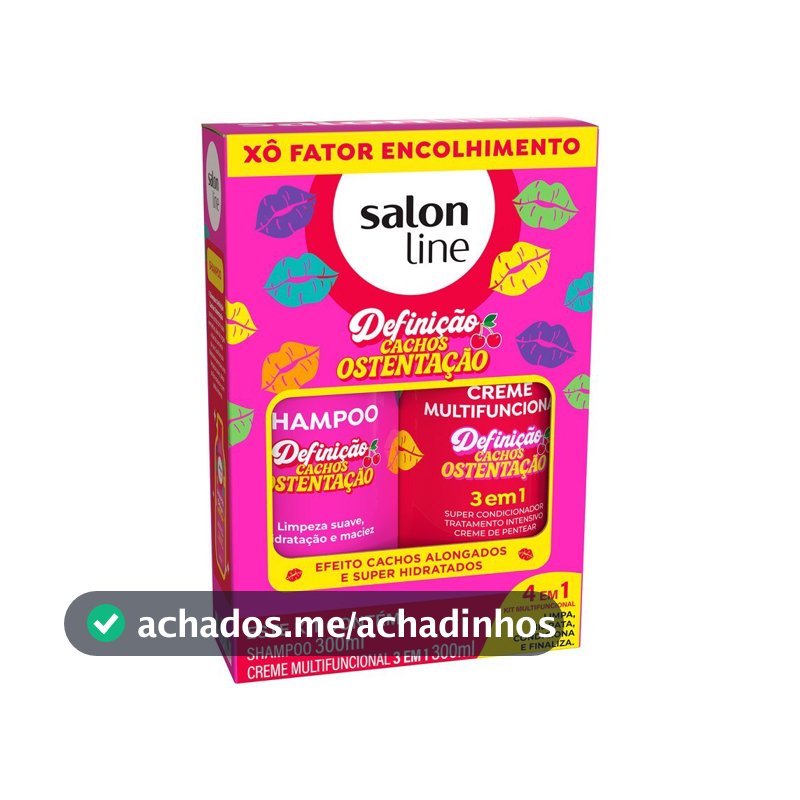 Kit Shampoo 300ml + Creme Multifuncional 300ml Cachos Ostentação