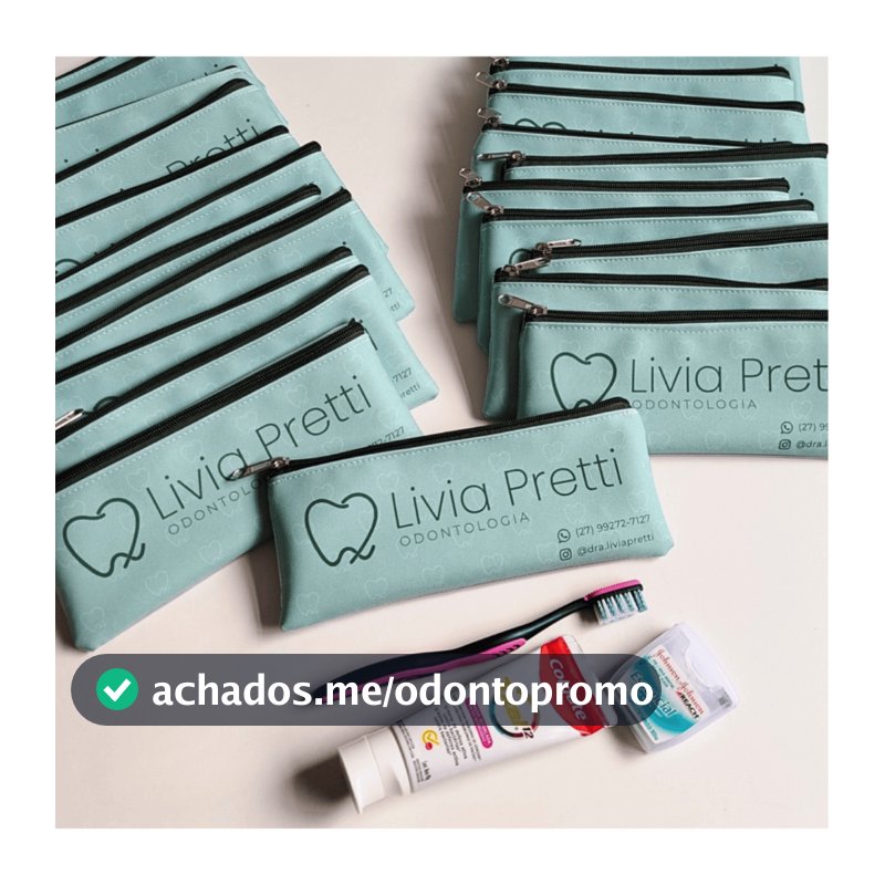 Kit 50 Necesser Odontológica Dentista Estojo Higiene Personalizado para Clínica e Consultório