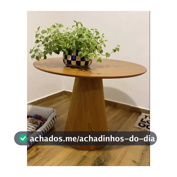 Mesa De Jantar Redonda Cone 100 Cm Freijó Cor Marrom