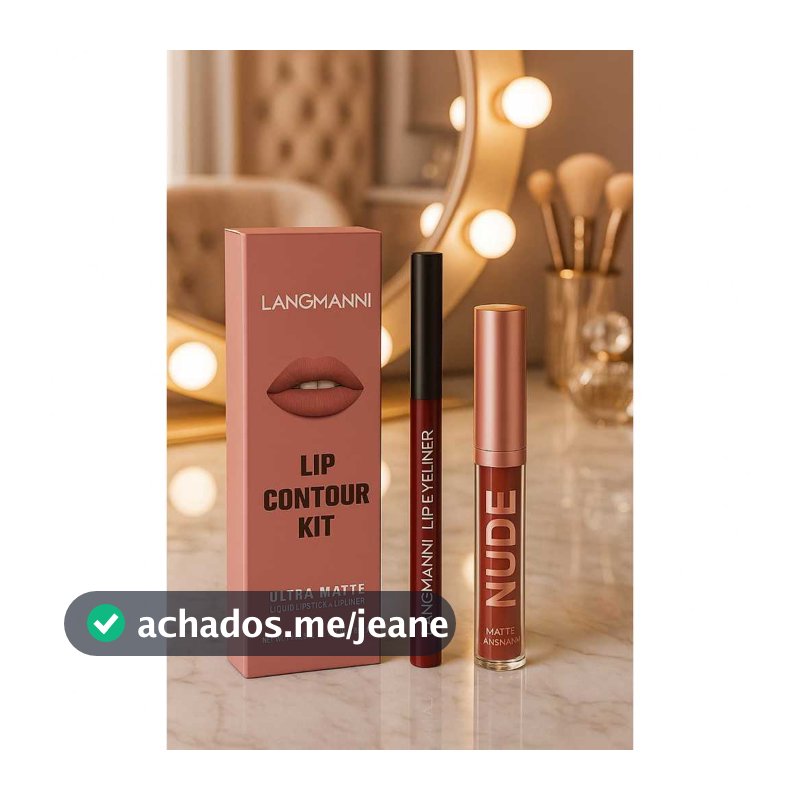 Langmanni | Conjunto 2 peças Gloss E Lápis Labial Efeito Matte