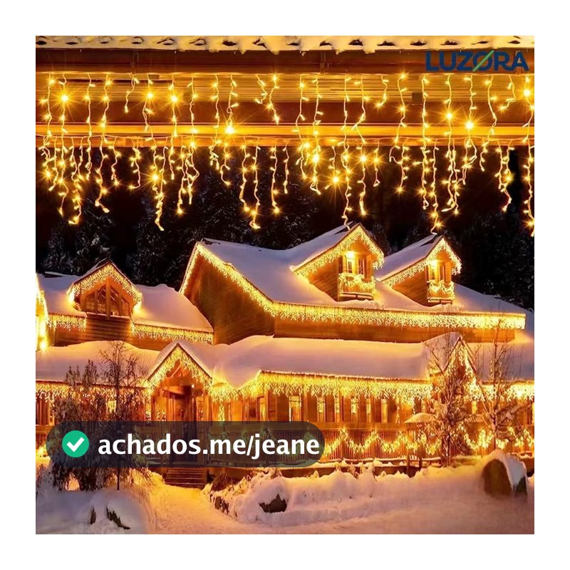 Luminária Cascata Natal Fixo ou 8 funcoes 110V ou 220V 200/400 Leds Decoração Festa Interna Externa