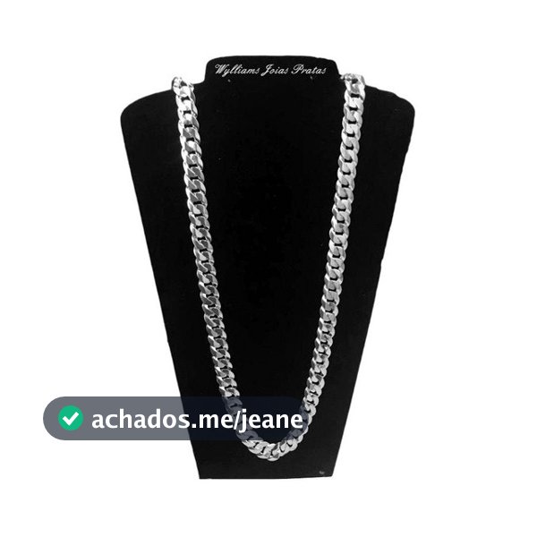 Corrente Cordao De Prata 925 13mm Macica 1x1 Escamada 70cm