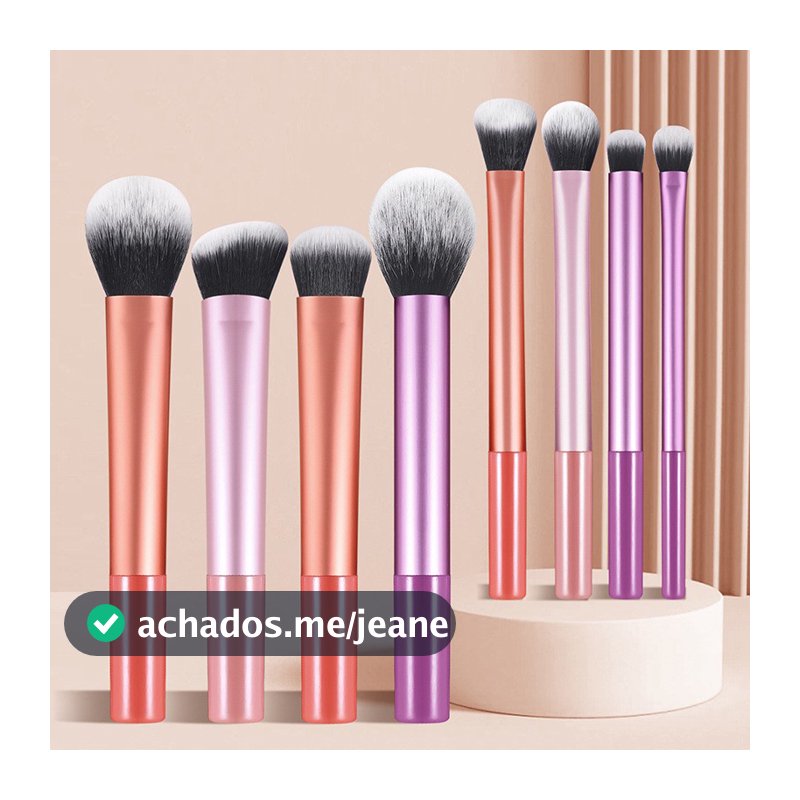 Conjunto De Pincéis De Maquiagem , Ferramentas De Sombra Para Base De Blush Em Pó Solto De 8 Peças Iniciantes