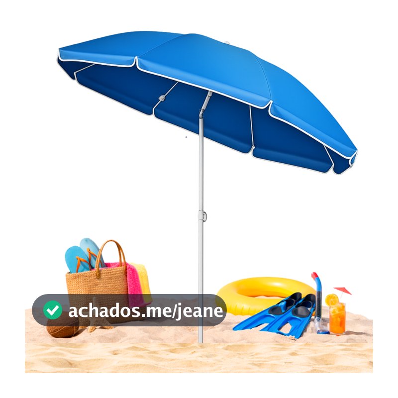 Guarda Sol 2 Mts Articulado Grande Proteção Solar Verão Sombreiro Praia Piscina Jardim Bolsa + Transporte