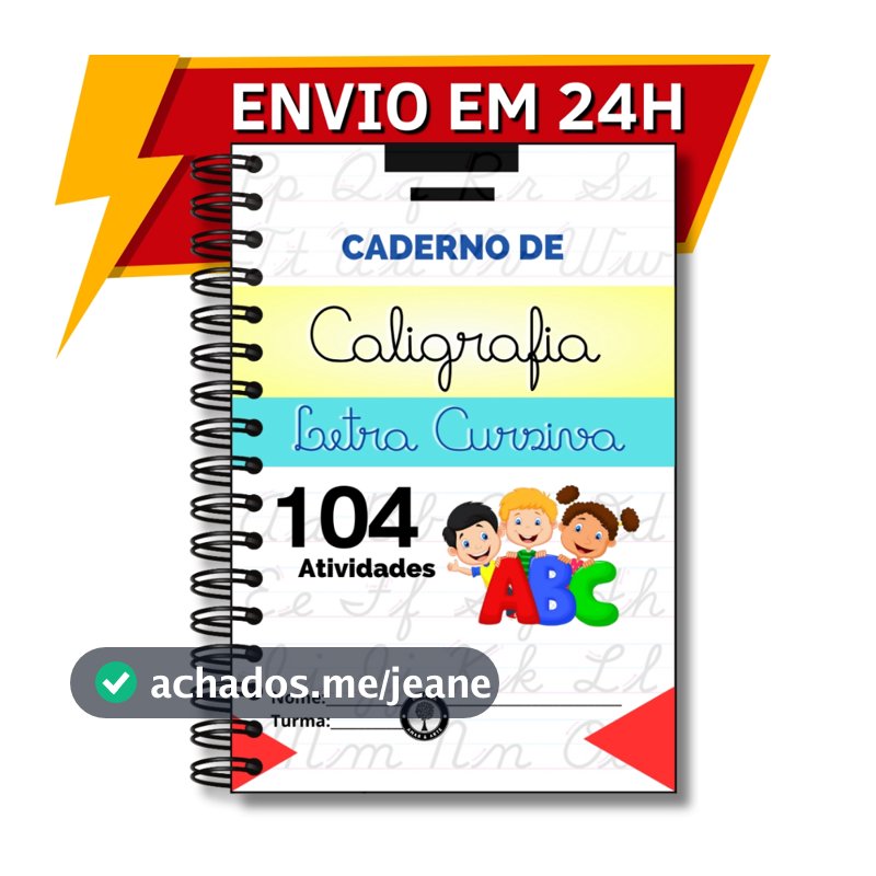 Caderno De Caligrafia Infantil 104 Atividades Letra Cursiva