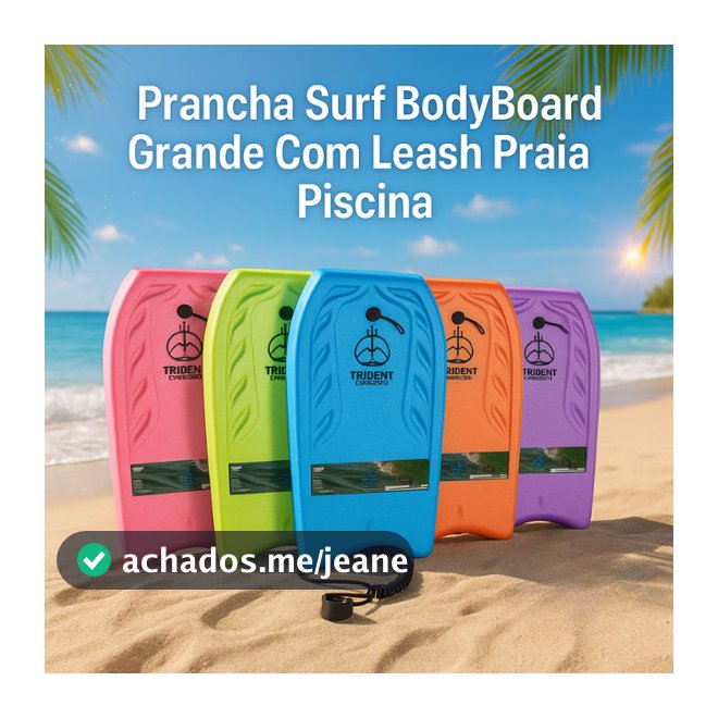 Prancha Surf BodyBoard Grande Com Leash Praia Piscina