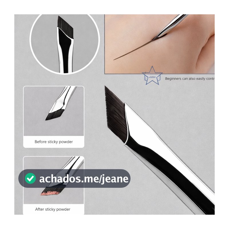 2 Pincéis Ultrafinos para Sobrancelha com Design Aprimorado, perfeitos para delineador em lâmina, maquiagem