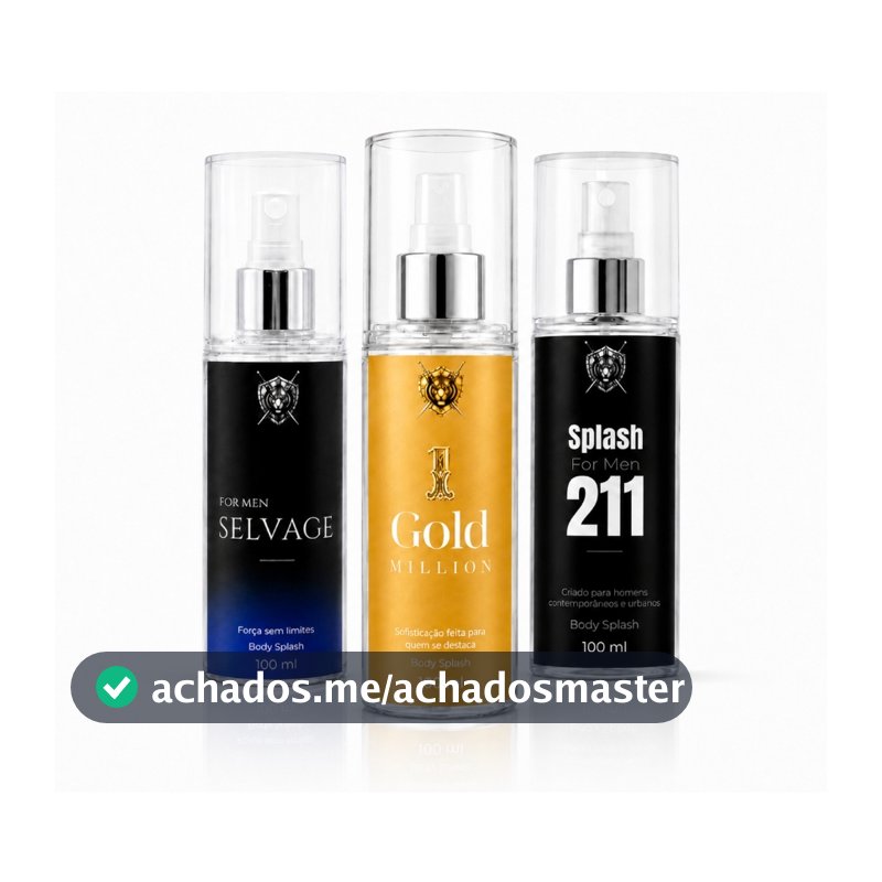 Trio Perfume Masculino 300ml | 211 For Men + Gold Milion + Selvage 100ml Cada