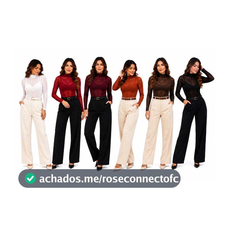 Blusa Tule Feminina Transparente Manga Longa Gola Alta Elegante Moda Blogueira