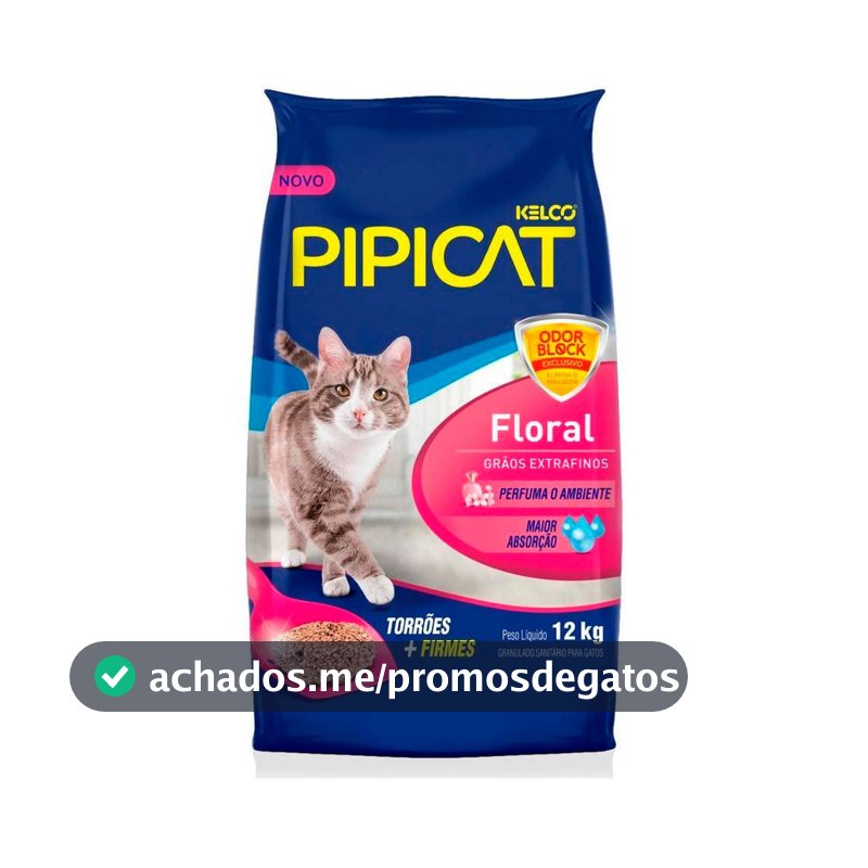 Areia para Gato Floral 12kg Pipicat