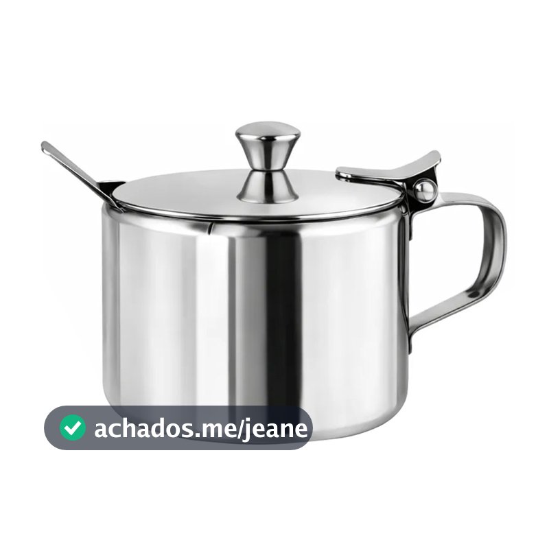 ACUCAREIRO COM TAMPA + COLHER DE INOX 250ML