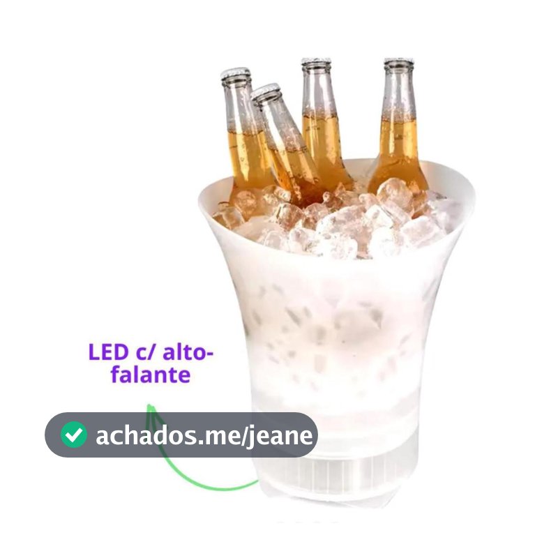 CAIXA DE SOM BALDE COM CAIXA DE SOM INTEGRADA COM LUZ COLORIDA