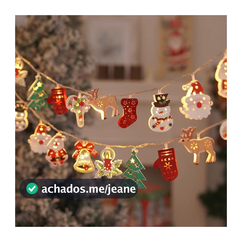 Cordão De Luz De Ferro De Natal , Decoração De Árvore Papai Noel , Boneco De Neve