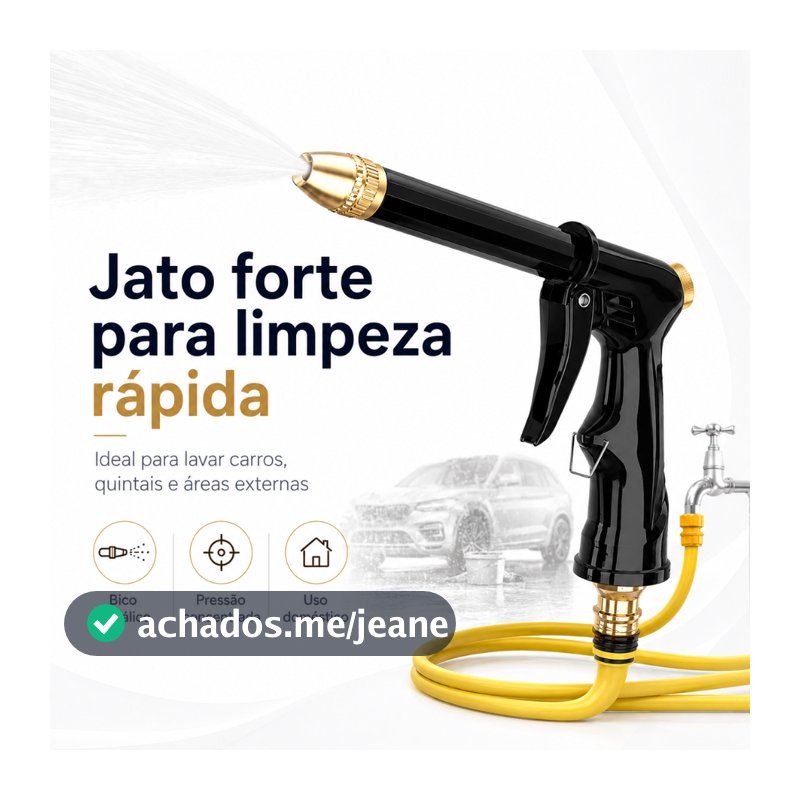 Pistola de Lavar Carro e Moto Alta Pressão Esguicho de Água para Mangueira, Jardim, Irrigação e Limpeza