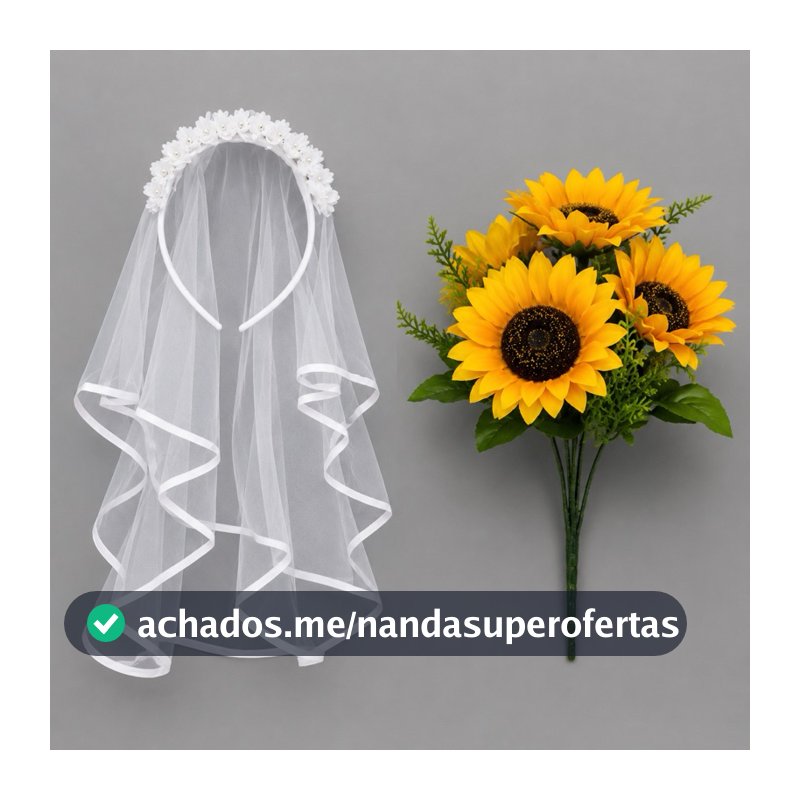 Tiara Véu De Noiva Despedida de Solteira Fantasia Festa Junina Arraiá