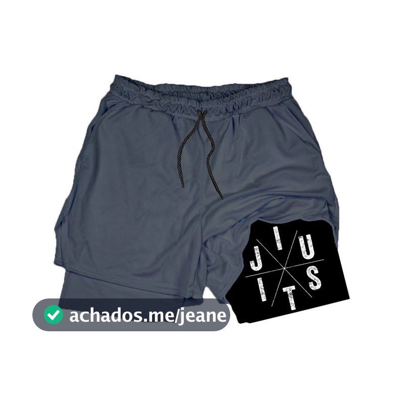 Short de Compressão 2 em 1 Academia Treino Personalizado jiujitsu Luta bermuda Fitness Musculação unissex