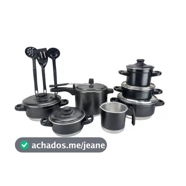 Kit 10 Peças Jogo de Panelas Craqueado Com Panela de Pressão Caneco Leiteira