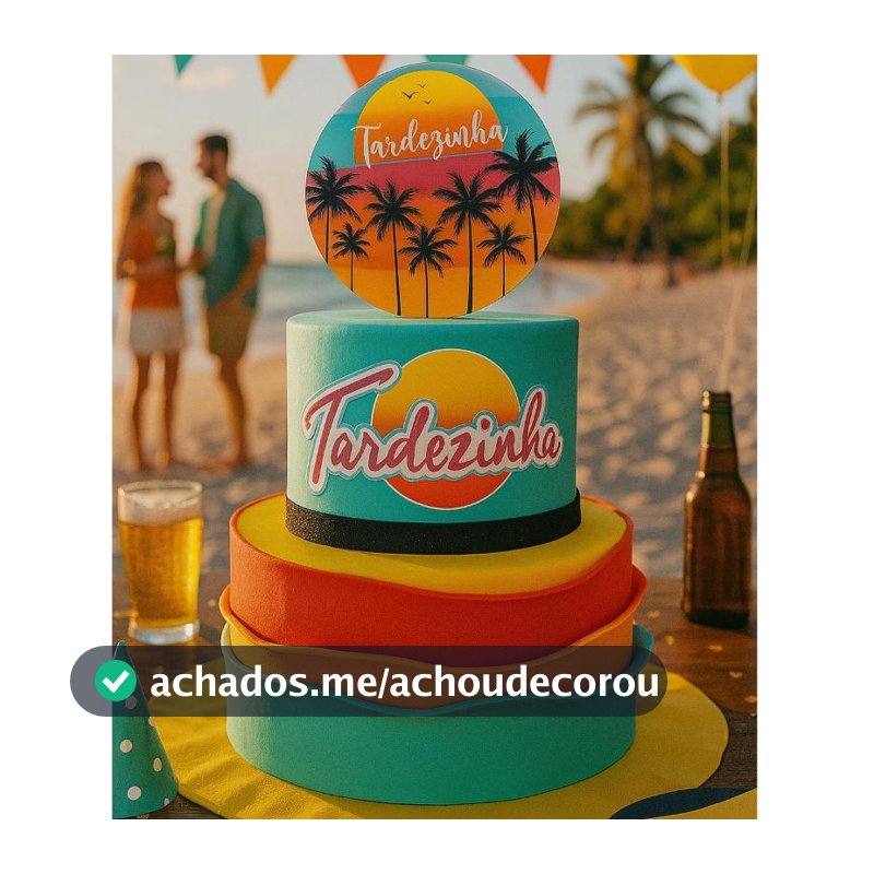 Bolo Fake Maquete Tardezinha Por Do Sol Mod2