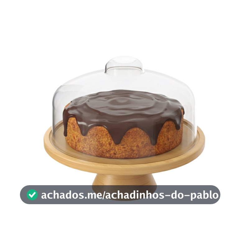 Boleira com Cúpula Brisa em Bambu 26,5 cm Linha Brisa Coza