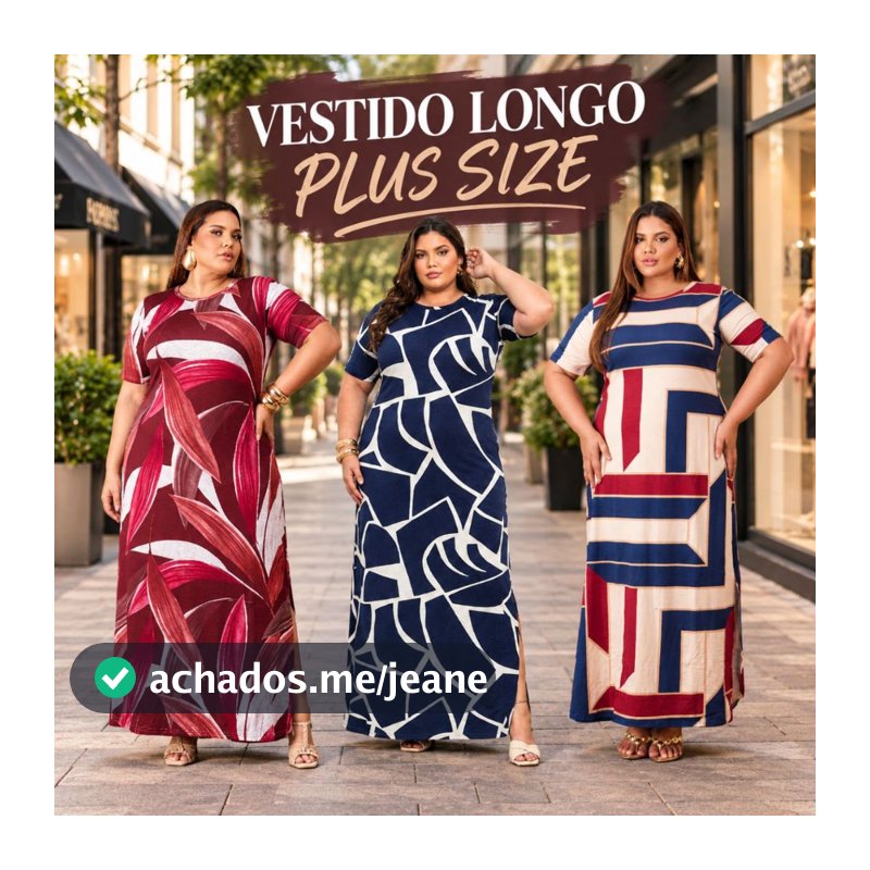 Vestido Feminino Plus Size Moda Evangélica 44 ao 58 Fenda Lateral Festa Casual Trabalho Verão Social