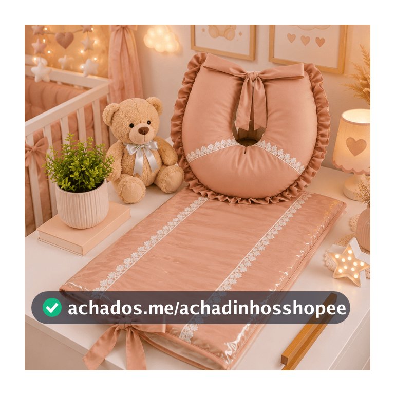 Kit Maternidade trocador de cômoda bebê impermeável + almofada amamentação anatômica  conforto enxoval completo