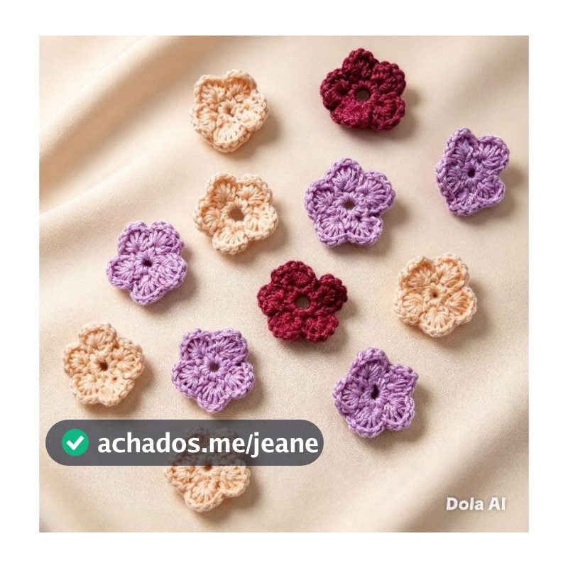 30 Flores de crochê para aplique. Mini
