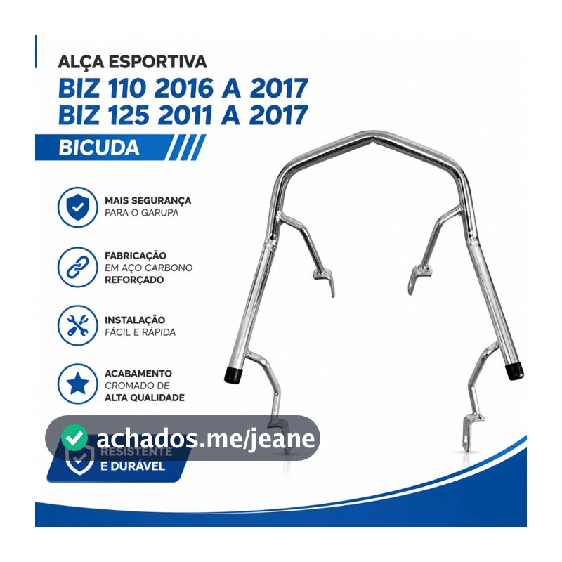 Alça Esportiva Biz 110 2016 a 2017 Biz 125 2011 a 2017 Bicuda ou Quadrada