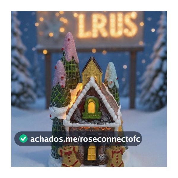 Enfeite Natal Natalino LED Casinhas Vila Natalina Resina 8cm x 8cm x 9cm Decoração Enfeite Cenário Premium
