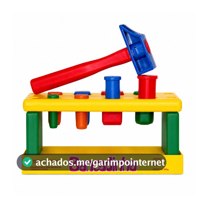 Brinquedo Educativo Para Bebê Bancadinha c/ Pinos e Martelo