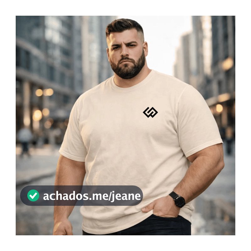 Camiseta Masculina Plus Sise Estampada Monograma Blusa Premium 100% Algodao