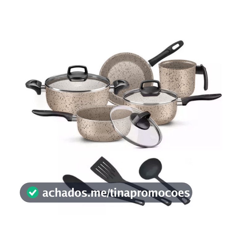 Jogo De Panelas 8 Peças Teflon Antiaderente Frigideira Caçarola Fervedor Talheres Tampa De Vidro