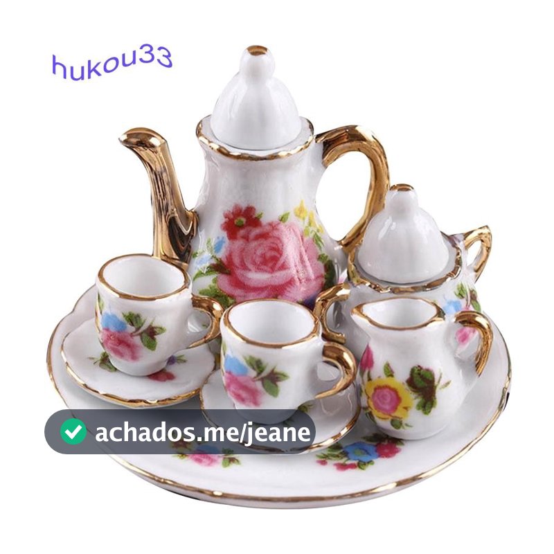 1 : 12 Conjunto De Xícara De Chá De Porcelana Em Miniatura , Talheres De Cerâmica , Bule , Cozinha , Casa De Bonecas , A