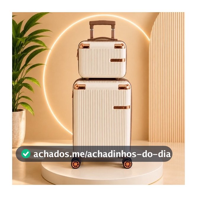 Conjunto Mala De Viagem 10KG E Frasqueira Cadeado TSA Roda Dupla 360° PROMOÇÃO