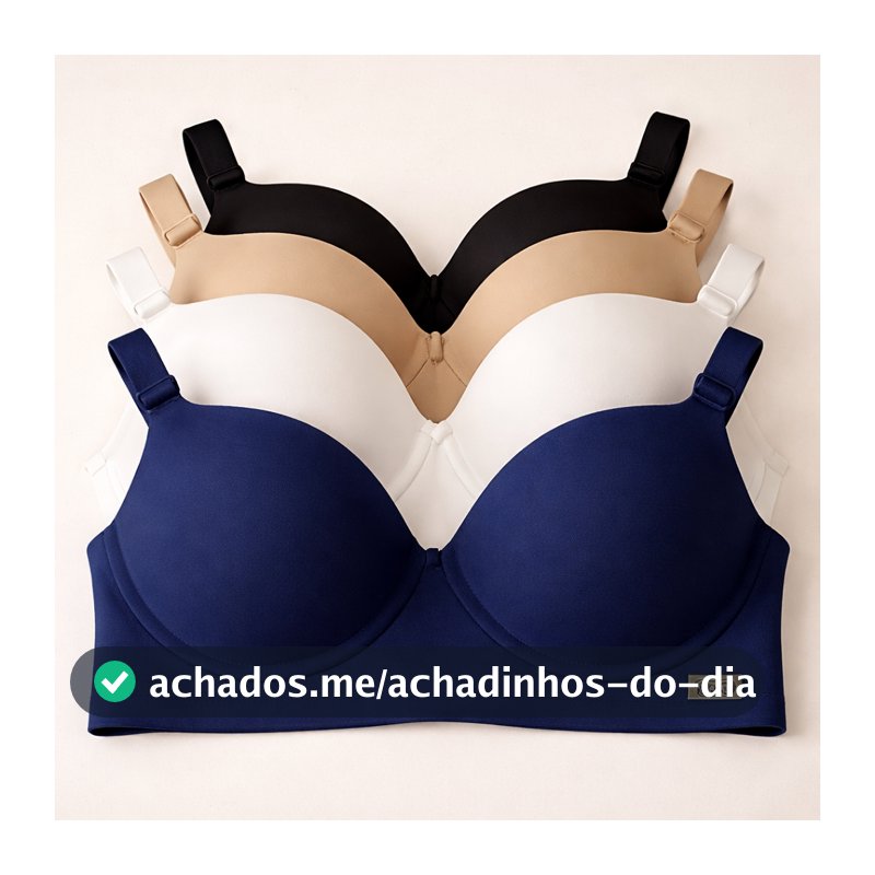 Kit C/4 Sutiã Básico Reforçado Com Bojo Do P Ao Gg Direto da Fábrica