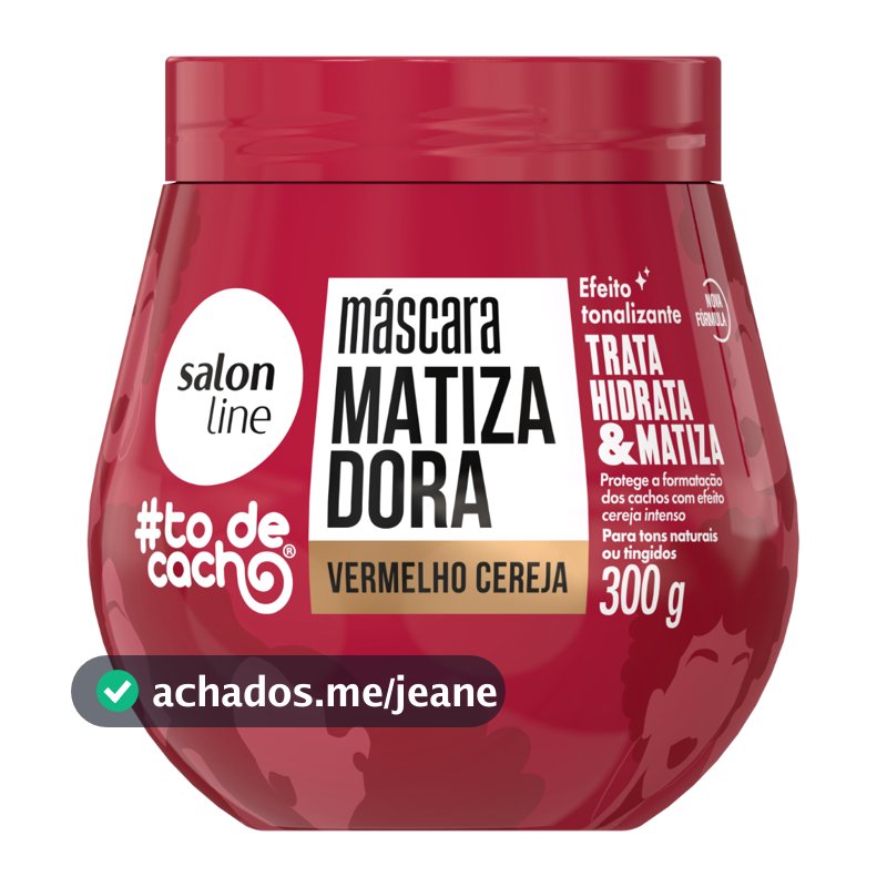 Máscara Matizadora #todecacho Vermelho Cereja 300g