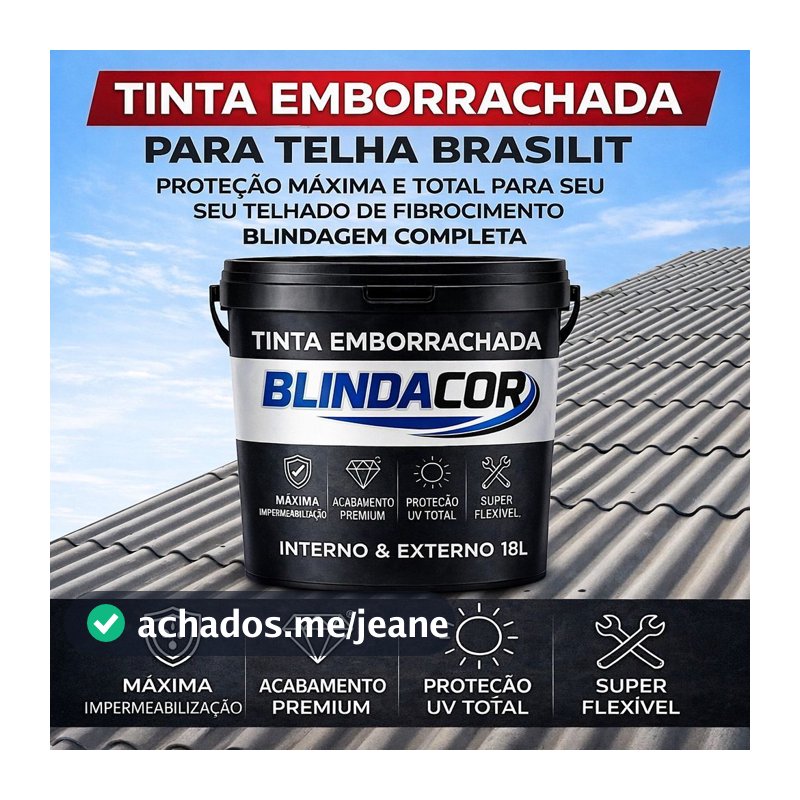 Manta Emborrachada BlindaCor 12kg 18kg Impermeabilizante Para Lajes Telhado Paredes e Telha Brasilit