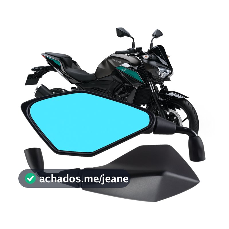 Retrovisor Z400 Lente Azul Rebaixado Haste Curta Convexa 90° Rosca Honda ENVIO IMEDIATO