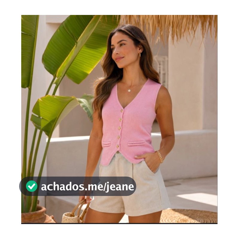 Colete de Tricot Modal Feminino com Botões Dourados | Elegante, Macio e Encorpado