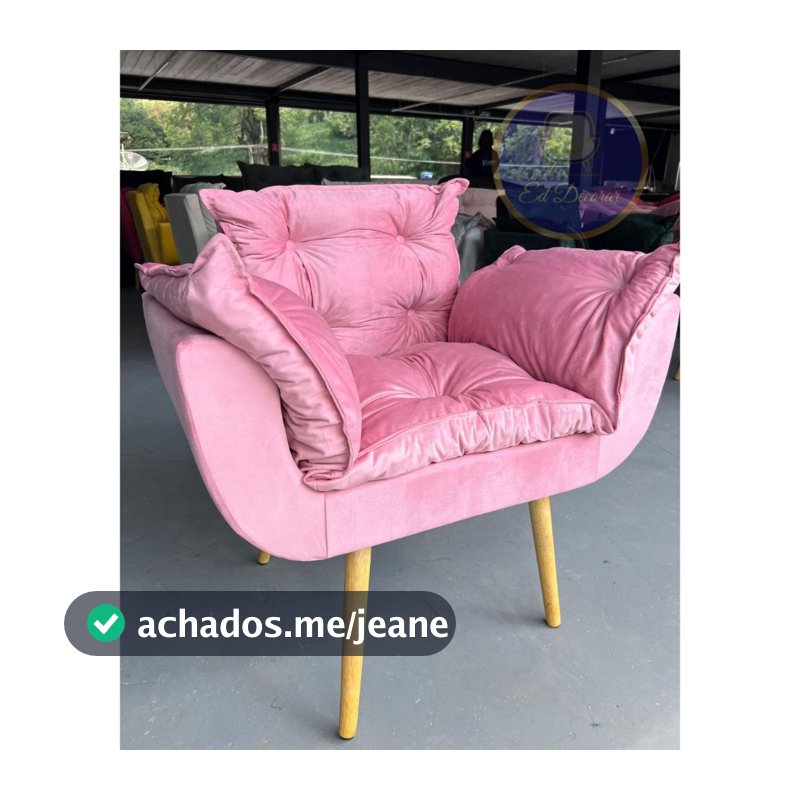 Poltrona Decorativa Reforçada Para Sala Escritório Loja Poltronas para Salão Opalla pés palito