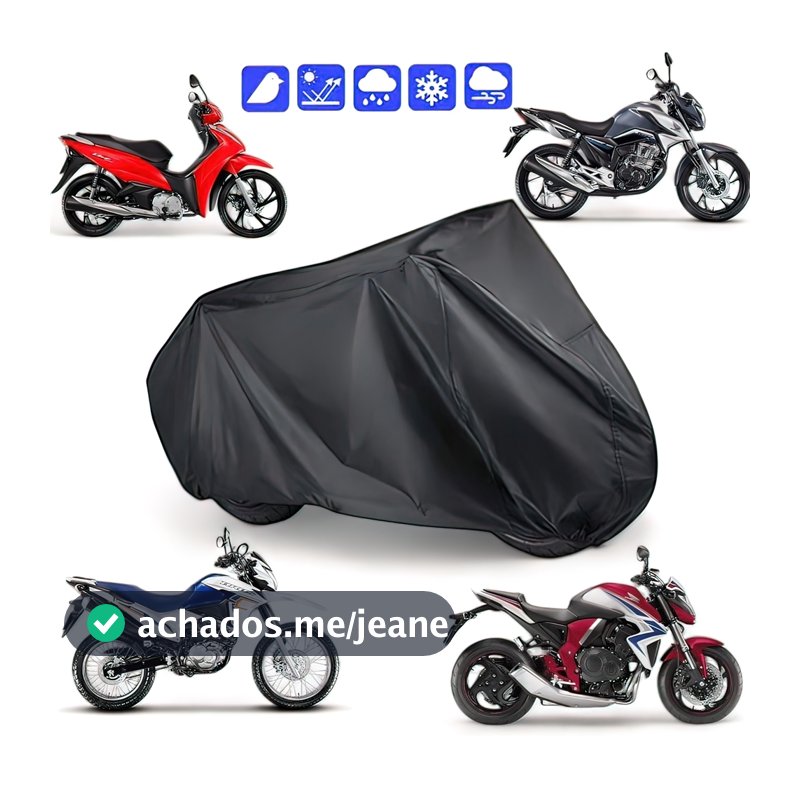 Capa de Cobrir Moto em Couro Forrada Impermeável Anti-Uv Protetora Anti-Risco