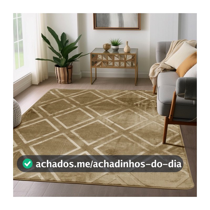 Tapete Sala Quarto Aveludado Premium Geométrico Antiderrapante 1x 1,40 2x 1,40 2x 2,40 Várias Cores