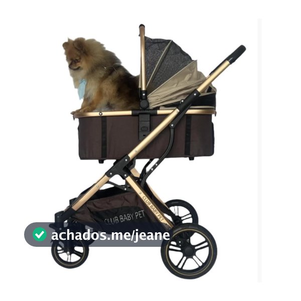 Carrinho Pet Europeu Unique Cães/Gatos 3em1 Inmetro Marrom